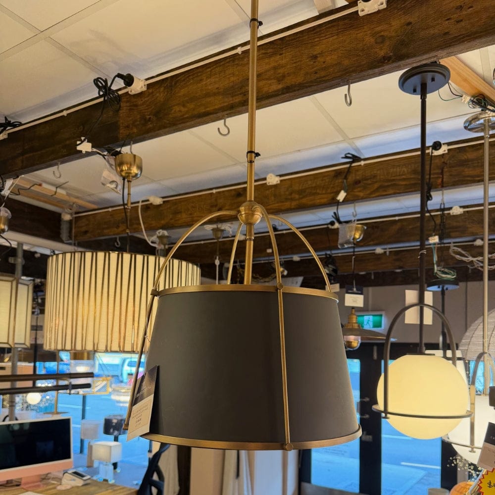 Interior Pendant Clarke Medium - Lacquered Dark Brass with Matte Grey Shade - CLEARANCE (Ex-display)