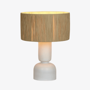 Table Lamps Clem Lamp Small White with Raffia shade