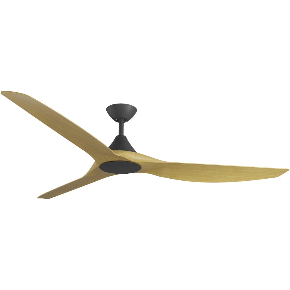 Without Light ClouldFan Smart DC Ceiling Fan Black with Bamboo Blades - No Light