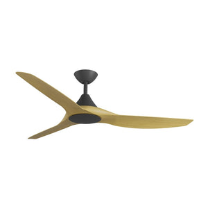 Without Light ClouldFan Smart DC Ceiling Fan Black with Bamboo Blades - No Light