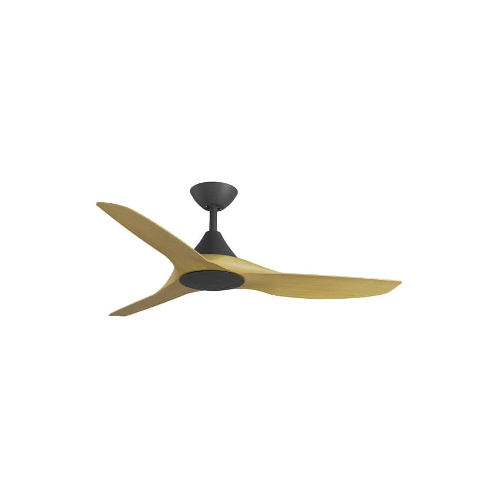 Without Light ClouldFan Smart DC Ceiling Fan Black with Bamboo Blades - No Light