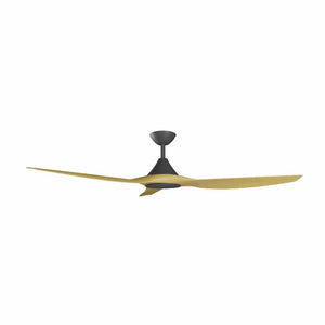 Without Light ClouldFan Smart DC Ceiling Fan Black with Bamboo Blades - No Light