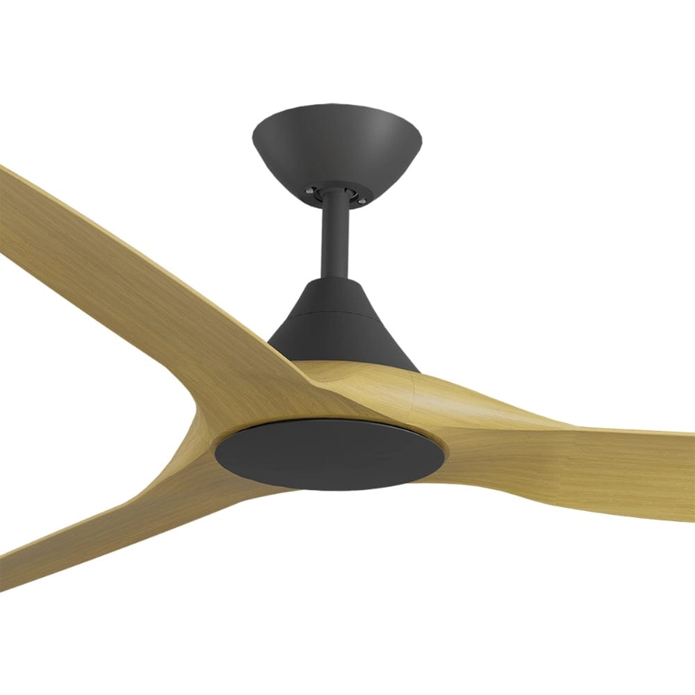 Without Light ClouldFan Smart DC Ceiling Fan Black with Bamboo Blades - No Light
