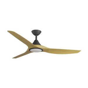 With Light ClouldFan Smart DC Ceiling Fan Black with Bamboo Blades - With Light