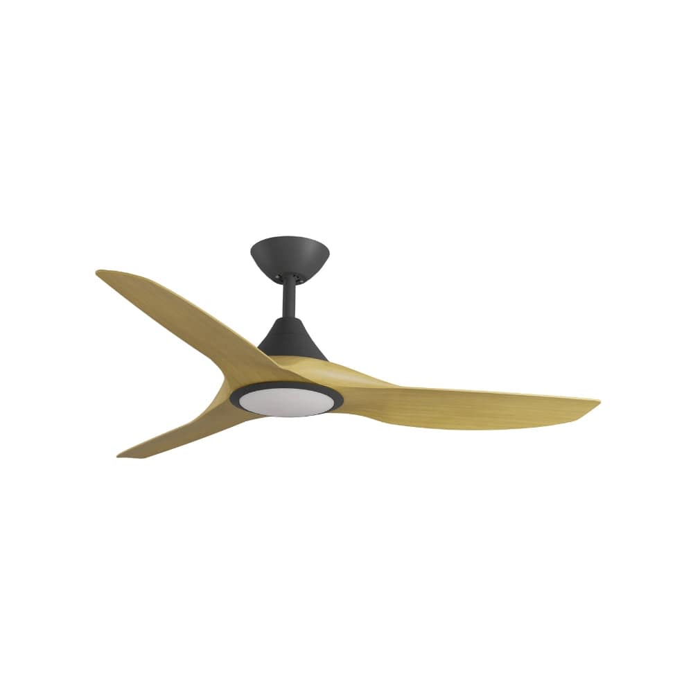 With Light ClouldFan Smart DC Ceiling Fan Black with Bamboo Blades - With Light