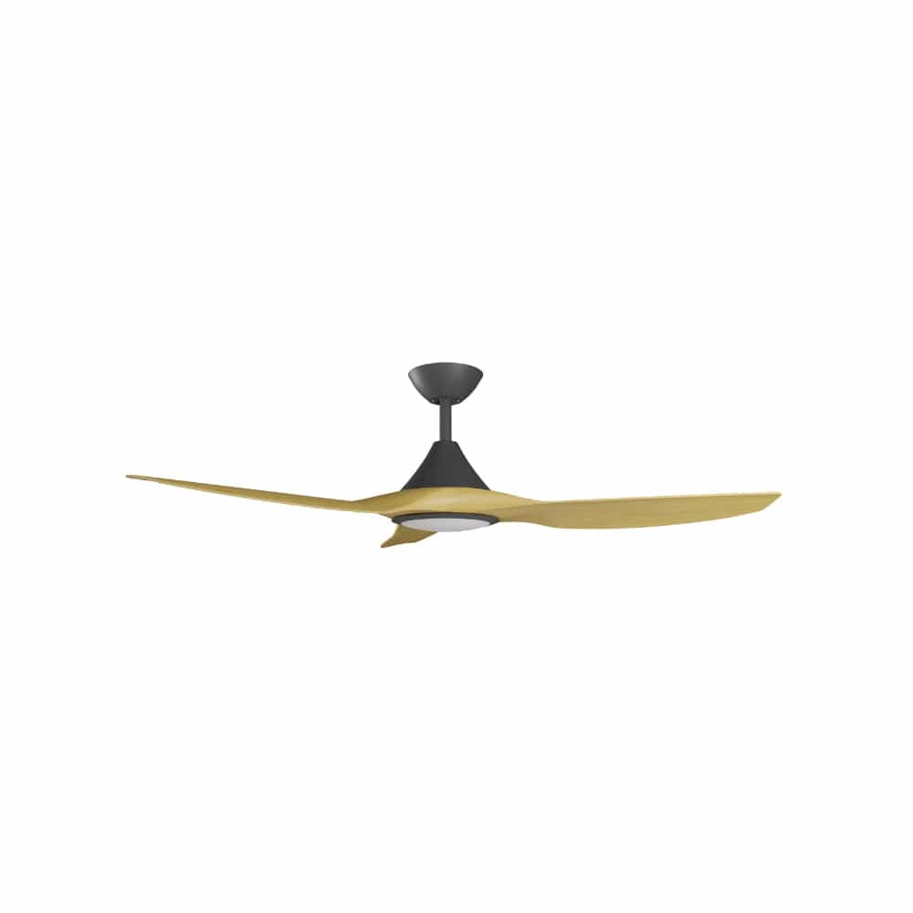 With Light ClouldFan Smart DC Ceiling Fan Black with Bamboo Blades - With Light