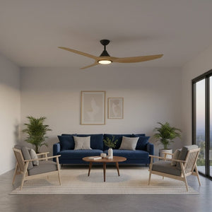 With Light ClouldFan Smart DC Ceiling Fan Black with Bamboo Blades - With Light