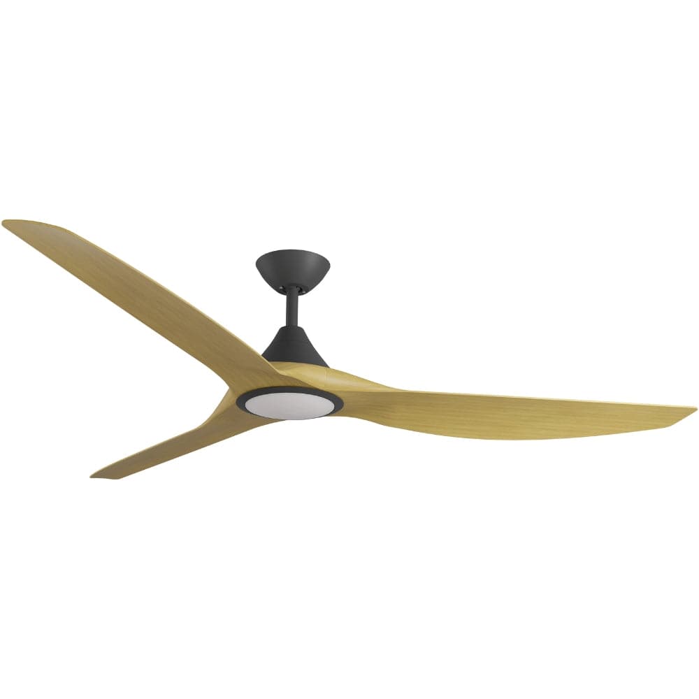 With Light ClouldFan Smart DC Ceiling Fan Black with Bamboo Blades - With Light