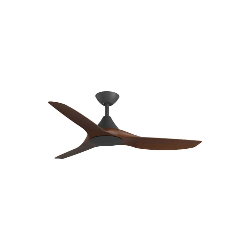Without Light ClouldFan Smart DC Ceiling Fan Black with Koa Blades - No Light