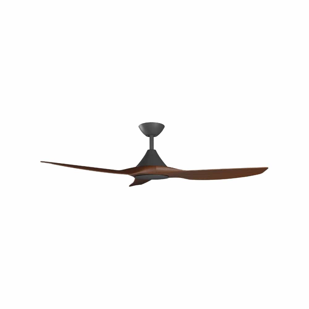 Without Light ClouldFan Smart DC Ceiling Fan Black with Koa Blades - No Light