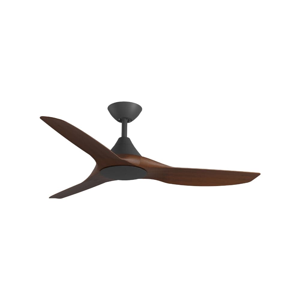 Without Light ClouldFan Smart DC Ceiling Fan Black with Koa Blades - No Light
