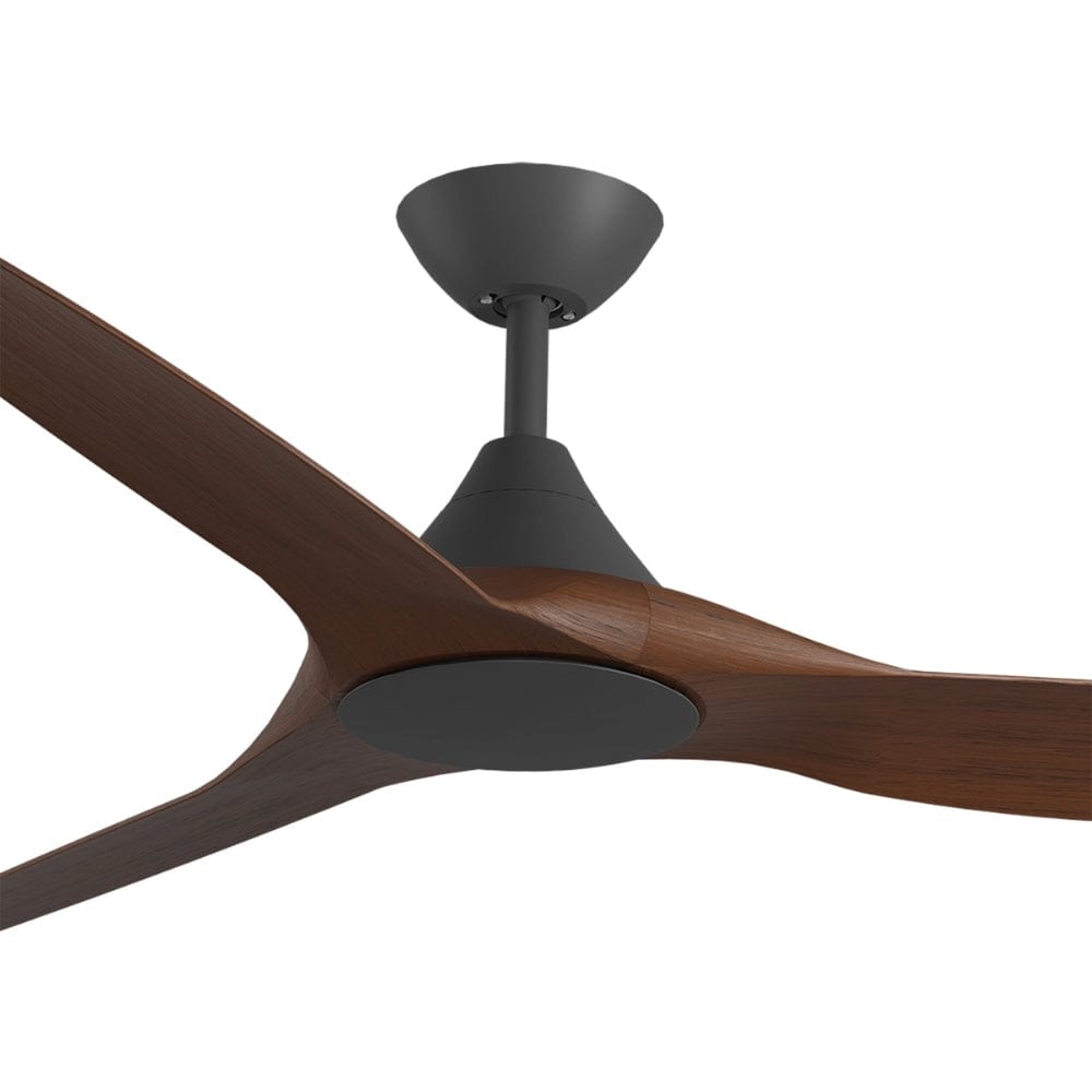 Without Light ClouldFan Smart DC Ceiling Fan Black with Koa Blades - No Light