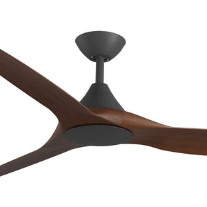 Without Light ClouldFan Smart DC Ceiling Fan Black with Koa Blades - No Light