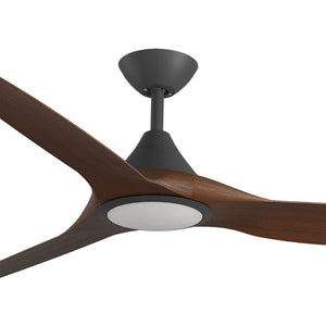 With Light ClouldFan Smart DC Ceiling Fan Black with Koa Blades - With Light