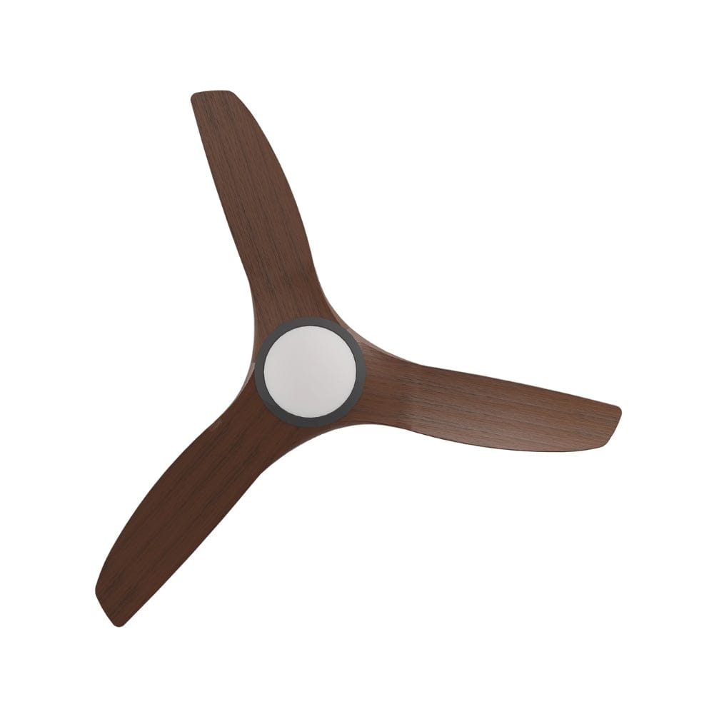With Light ClouldFan Smart DC Ceiling Fan Black with Koa Blades - With Light
