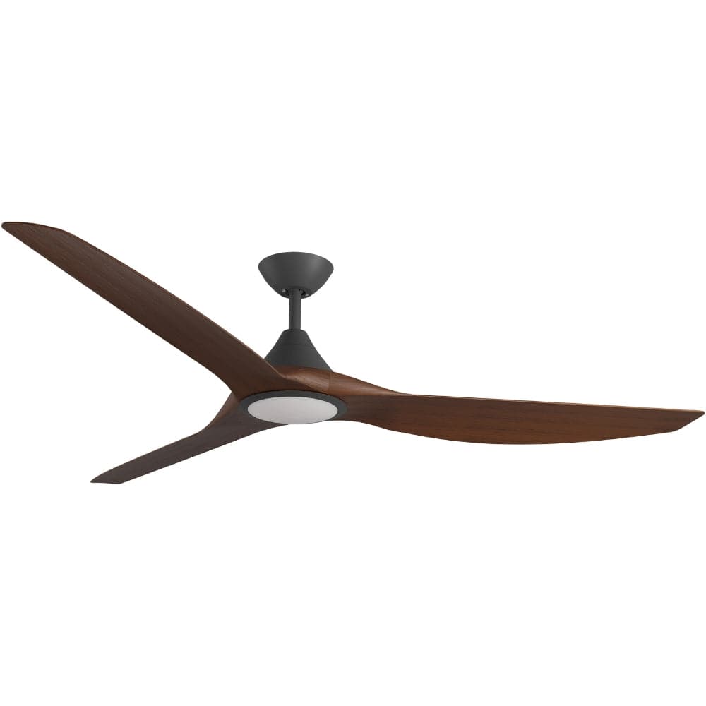 With Light ClouldFan Smart DC Ceiling Fan Black with Koa Blades - With Light