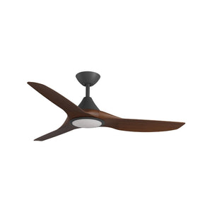 With Light ClouldFan Smart DC Ceiling Fan Black with Koa Blades - With Light