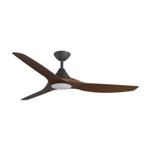With Light ClouldFan Smart DC Ceiling Fan Black with Koa Blades - With Light