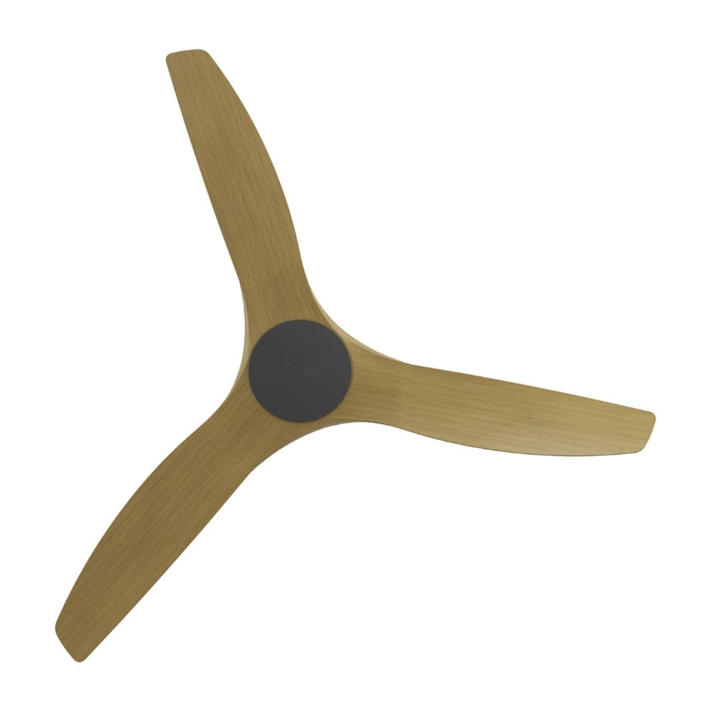Without Light ClouldFan Smart DC Ceiling Fan Black with Teak Blades - No Light