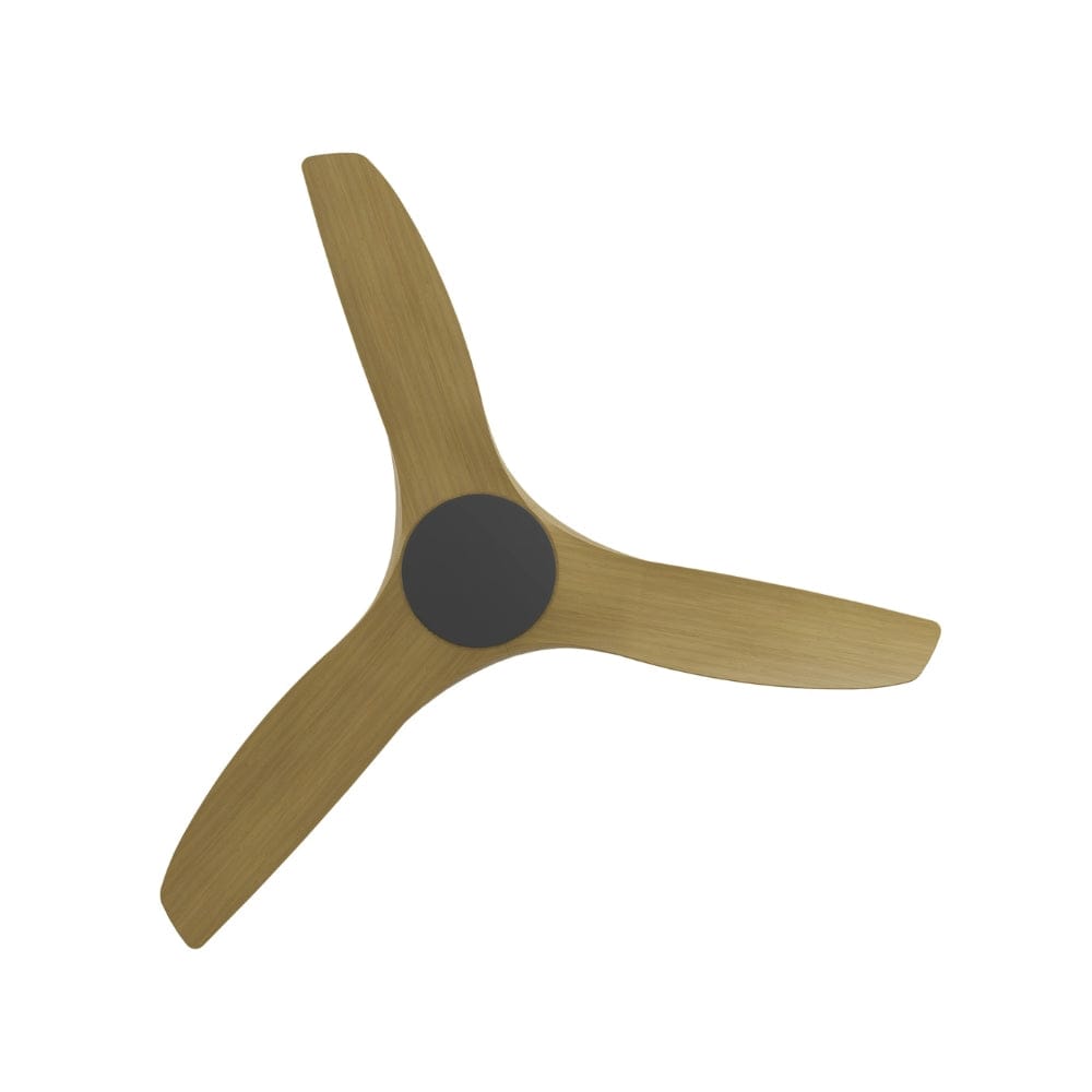 Without Light ClouldFan Smart DC Ceiling Fan Black with Teak Blades - No Light