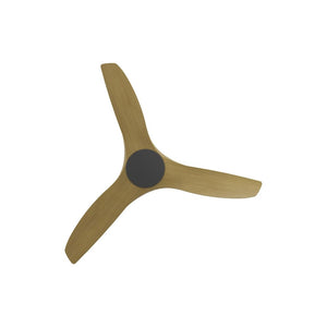 Without Light ClouldFan Smart DC Ceiling Fan Black with Teak Blades - No Light