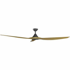 Without Light ClouldFan Smart DC Ceiling Fan Black with Teak Blades - No Light