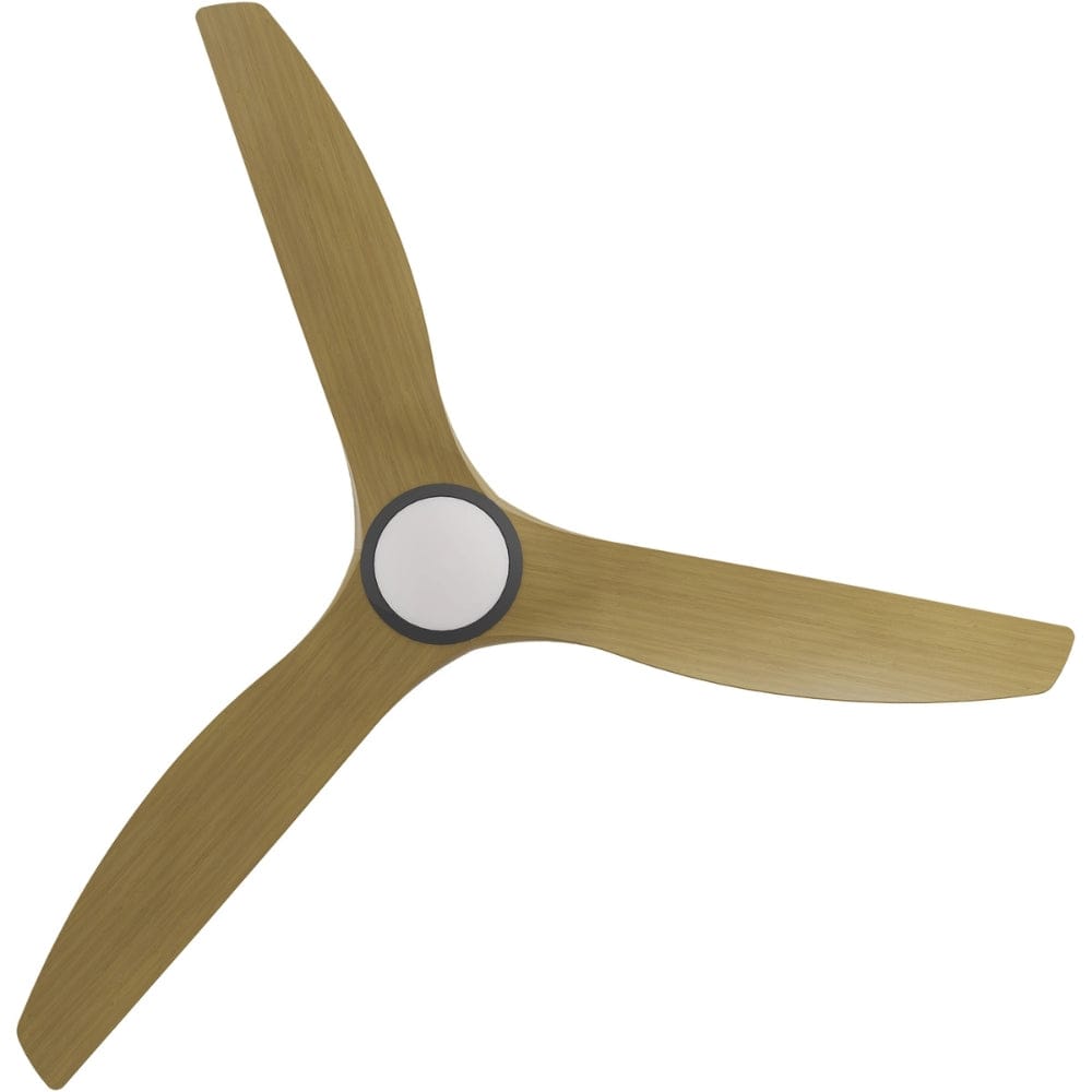 With Light ClouldFan Smart DC Ceiling Fan Black with Teak Blades - With Light
