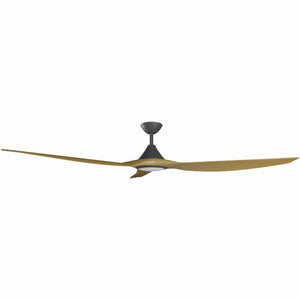 With Light ClouldFan Smart DC Ceiling Fan Black with Teak Blades - With Light