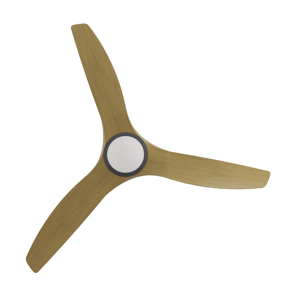 With Light ClouldFan Smart DC Ceiling Fan Black with Teak Blades - With Light