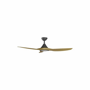 With Light ClouldFan Smart DC Ceiling Fan Black with Teak Blades - With Light