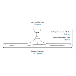 Without Light ClouldFan Smart DC Ceiling Fan White - No Light