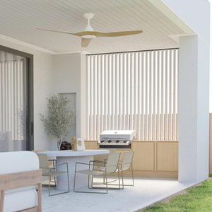 Without Light ClouldFan Smart DC Ceiling Fan White with Bamboo Blades - No Light