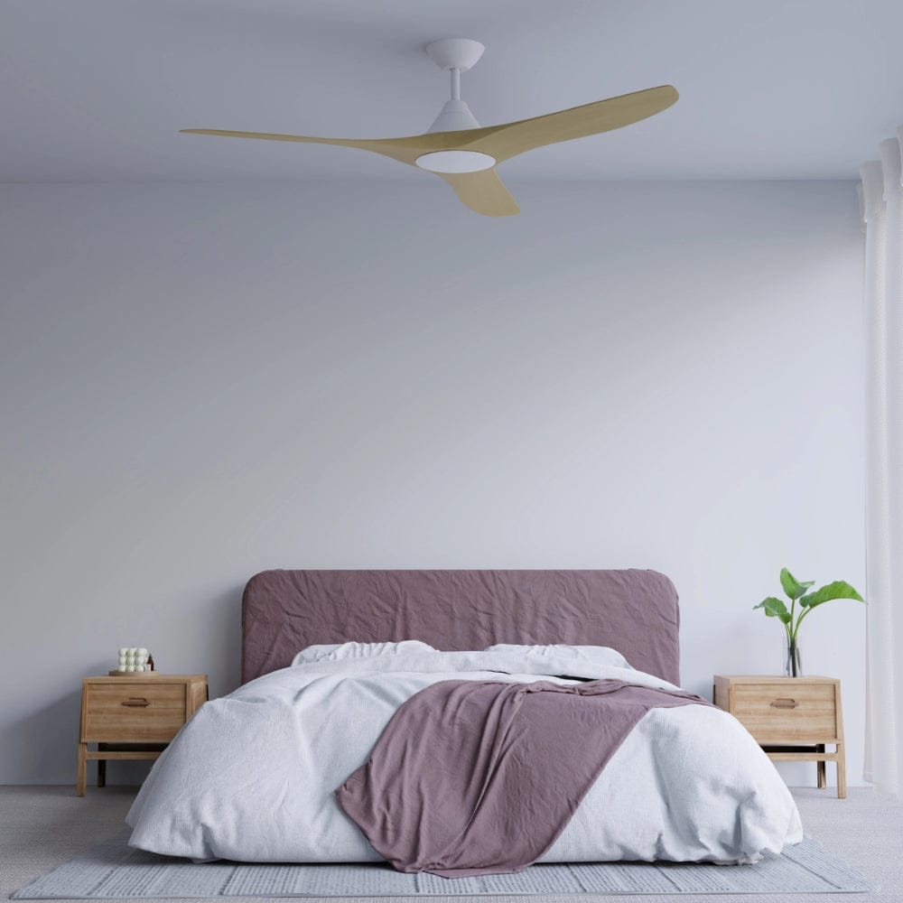Without Light ClouldFan Smart DC Ceiling Fan White with Bamboo Blades - No Light