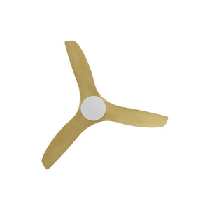 Without Light ClouldFan Smart DC Ceiling Fan White with Bamboo Blades - No Light