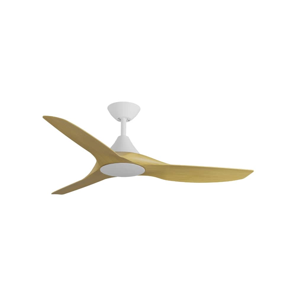Without Light ClouldFan Smart DC Ceiling Fan White with Bamboo Blades - No Light