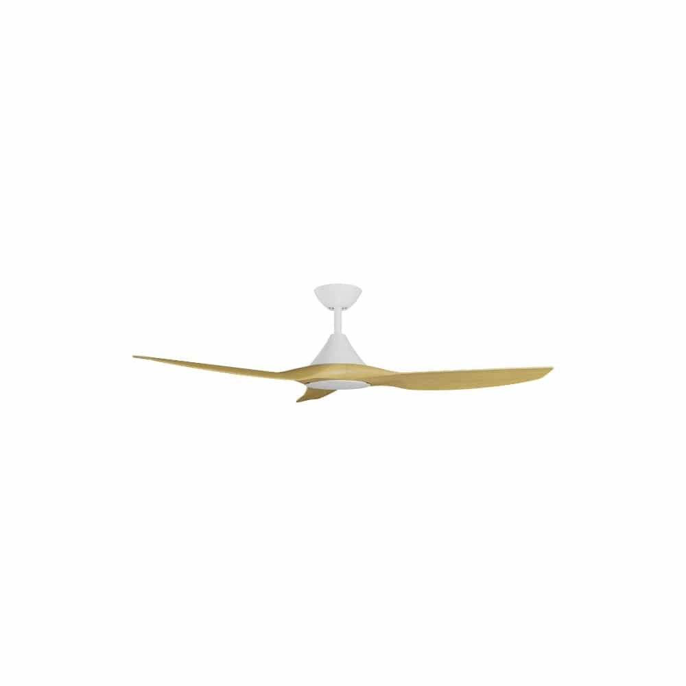 Without Light ClouldFan Smart DC Ceiling Fan White with Bamboo Blades - No Light