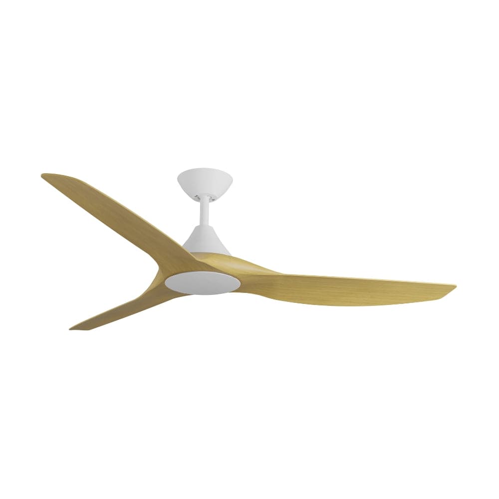 Without Light ClouldFan Smart DC Ceiling Fan White with Bamboo Blades - No Light