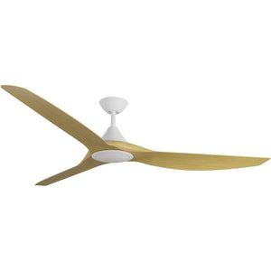 With Light ClouldFan Smart DC Ceiling Fan White with Bamboo Blades - With Light