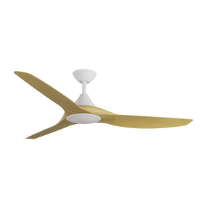 With Light ClouldFan Smart DC Ceiling Fan White with Bamboo Blades - With Light