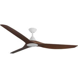 Without Light ClouldFan Smart DC Ceiling Fan White with Koa Blades - No Light