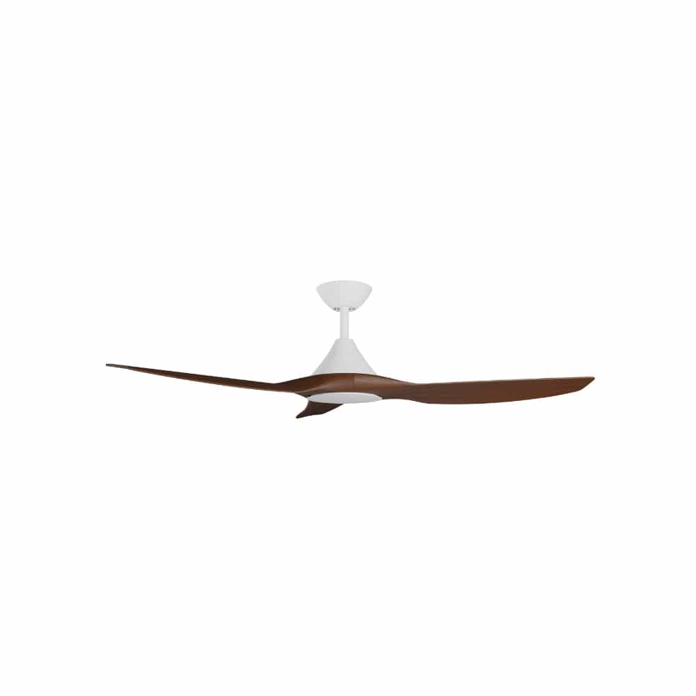 Without Light ClouldFan Smart DC Ceiling Fan White with Koa Blades - No Light