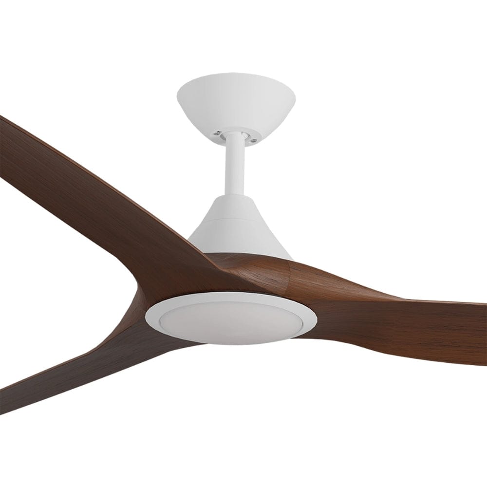 With Light ClouldFan Smart DC Ceiling Fan White with Koa Blades - With Light
