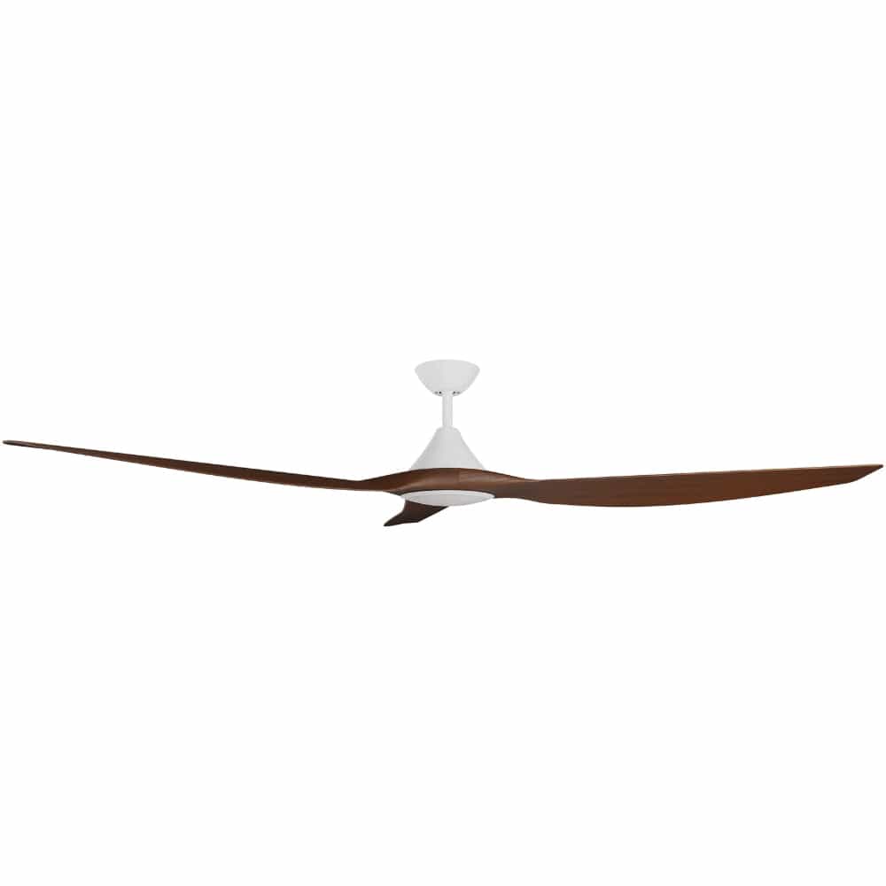 With Light ClouldFan Smart DC Ceiling Fan White with Koa Blades - With Light