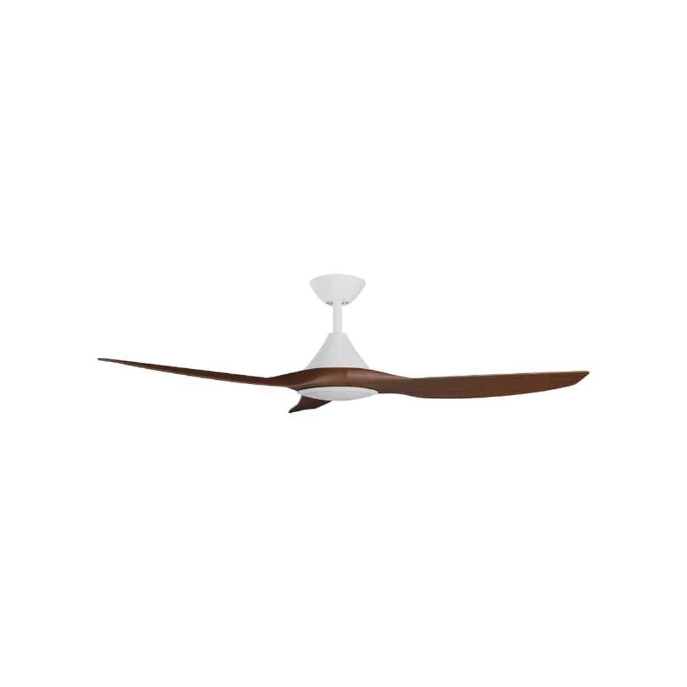 With Light ClouldFan Smart DC Ceiling Fan White with Koa Blades - With Light