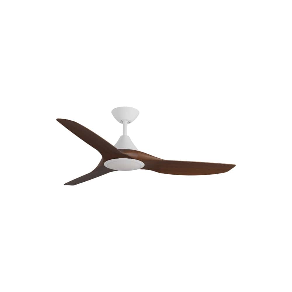 With Light ClouldFan Smart DC Ceiling Fan White with Koa Blades - With Light