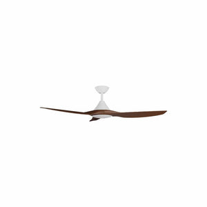 With Light ClouldFan Smart DC Ceiling Fan White with Koa Blades - With Light