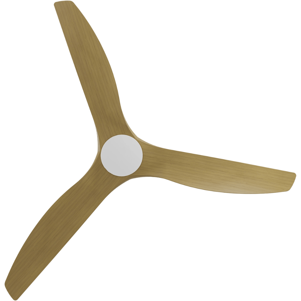 Without Light ClouldFan Smart DC Ceiling Fan White with Teak Blades - No Light