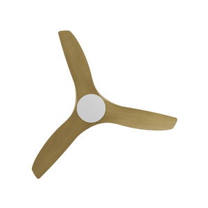 Without Light ClouldFan Smart DC Ceiling Fan White with Teak Blades - No Light