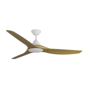 With Light ClouldFan Smart DC Ceiling Fan White with Teak Blades - With Light