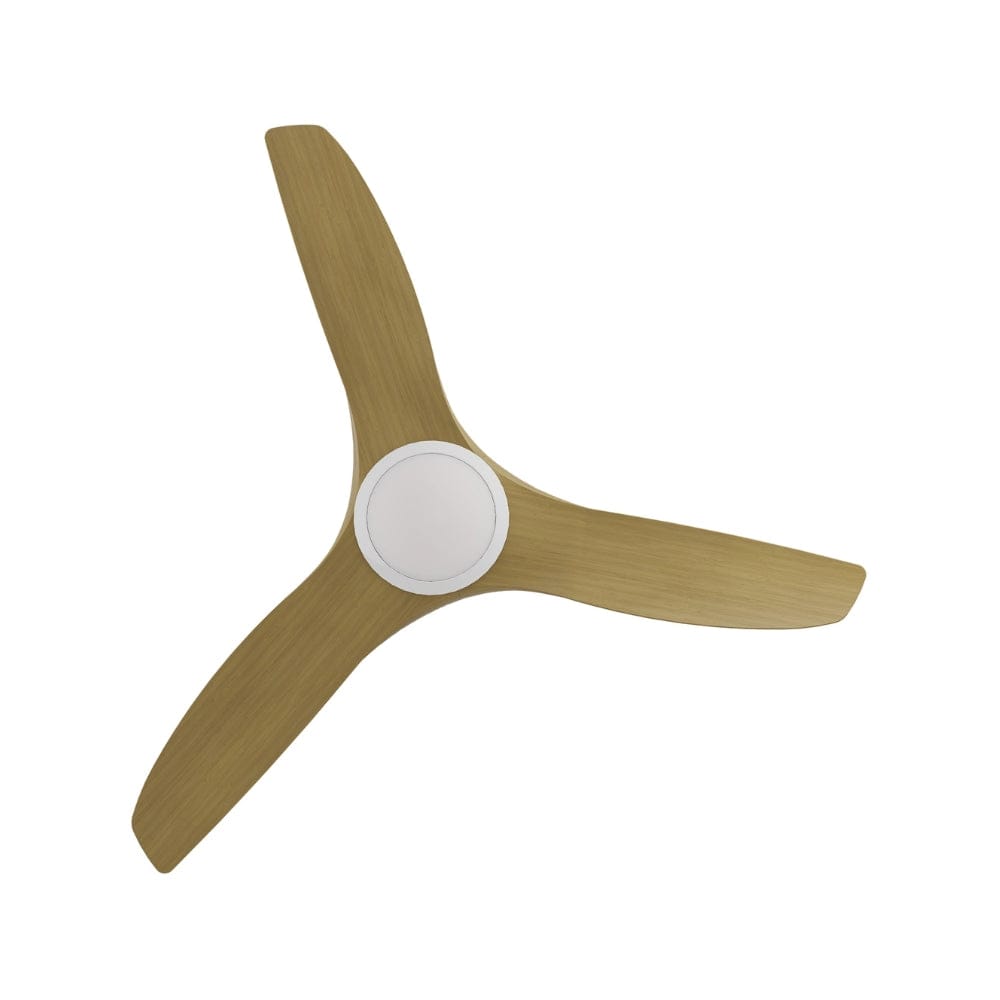 With Light ClouldFan Smart DC Ceiling Fan White with Teak Blades - With Light